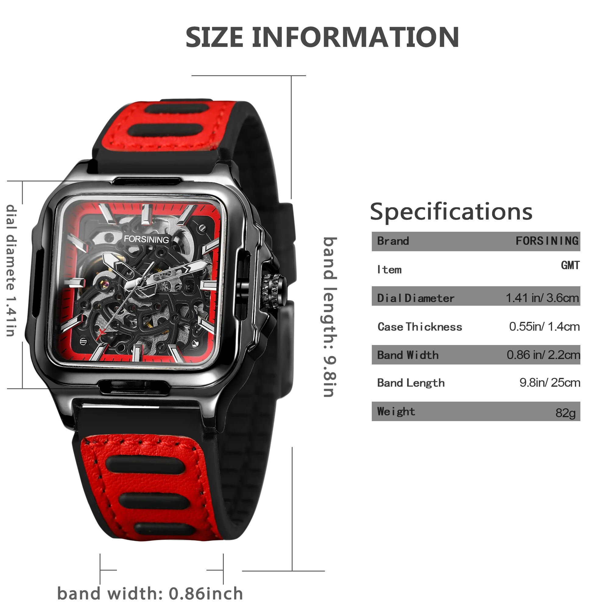 Forsining Sport Cool Men's Automatic Mechanical Skeleton Watch Hollow Engraving Silicone Strap Wristwatches Ideal Gifts For Man