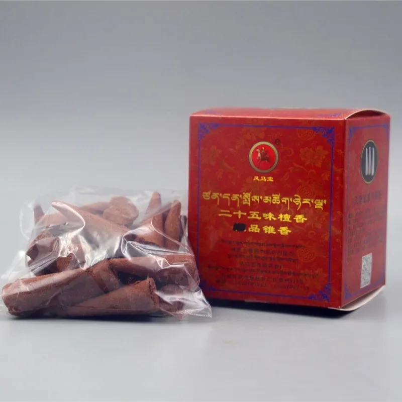 Natural Aromatherapy Tibetan Handmade Tower Incense 25 Kinds of Sandalwood Home Office Temple Incense Cone Purify The Air