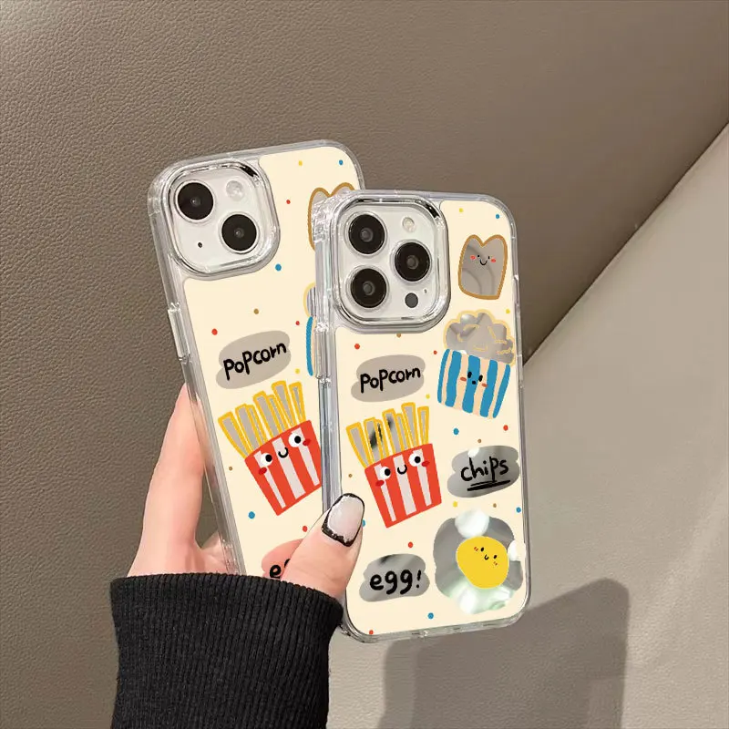 Hollow Egg Popcorn Shockproof Fashionable Phone Case For iPhone 15 Pro Max 14 Plus 13 12 11 XR X XS 8 7 Cover