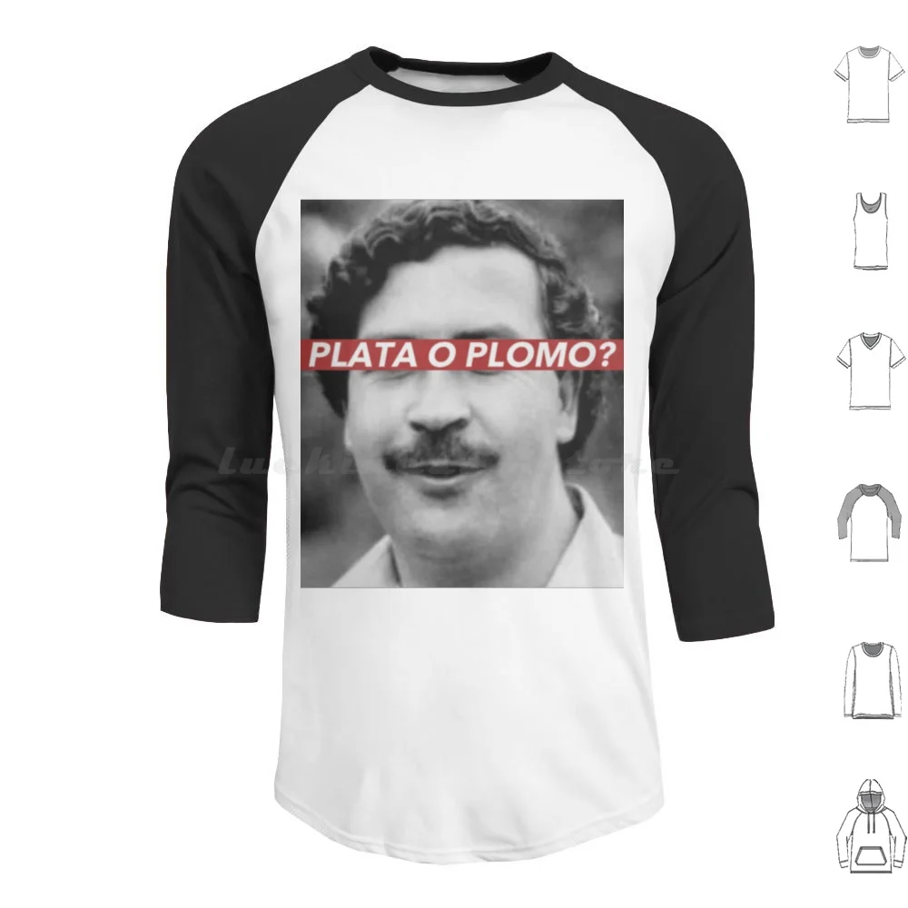 Plata o Plomo? Sudaderas con Capucha de Manga Larga Escobar Pablo Escobar Pablo Colombia Cartel de Cocaína Medellín Drogas Netflix