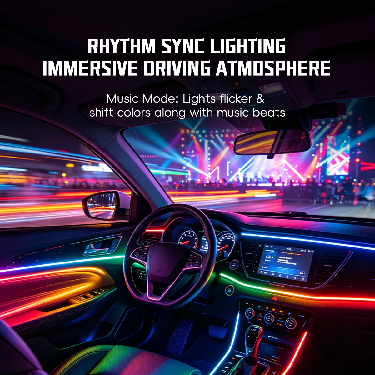 

5/6/9/10in1 Symphony Car Ambient Light Interior Acrylic Guide LED Strip Light Cigarette Decoration Atmosphere Lamp APP Control