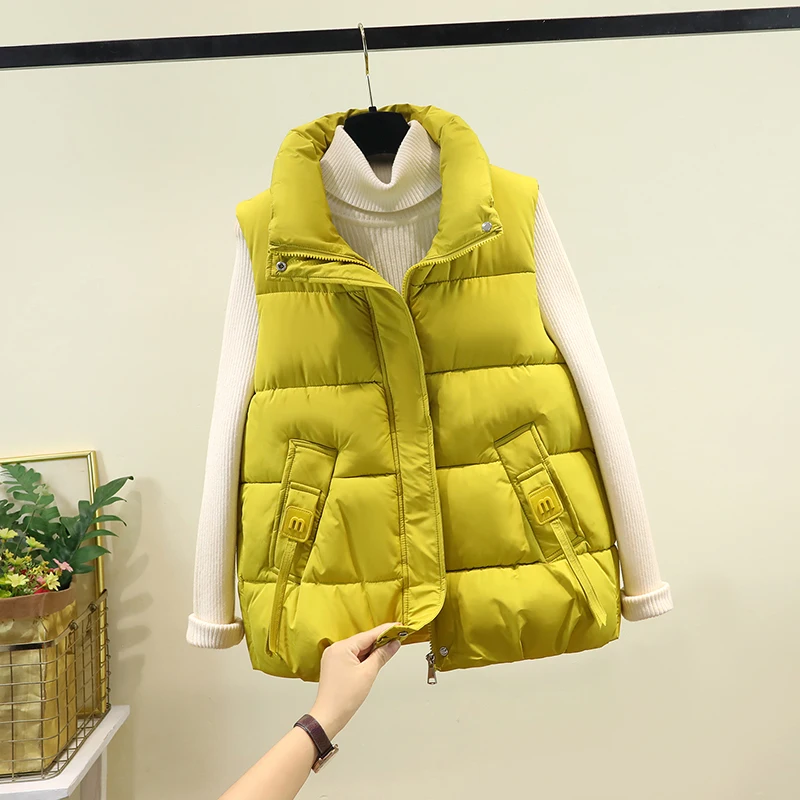 

Faionable Thiened, хлопковый жилет, топ, женский свободный топ, осенне-зимняя верхняя одежда, модная одежда на молнии для поездок на работу