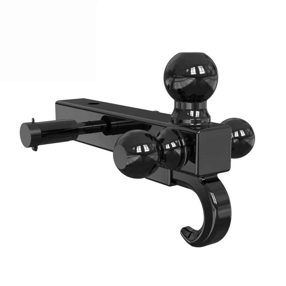 

Carbon Steel Tri Ball Hitch Mount Receiver Heavy Duty Trailer Hitch Ball Receiver Mount Pintle Hook With Hook