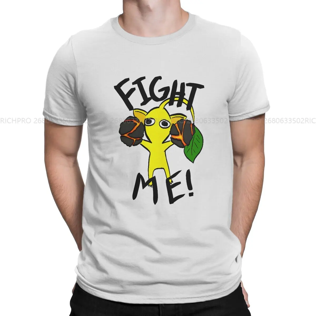 Fight Me TShirt For Men Pikmins Game Clothing Style Polyester T Shirt Soft