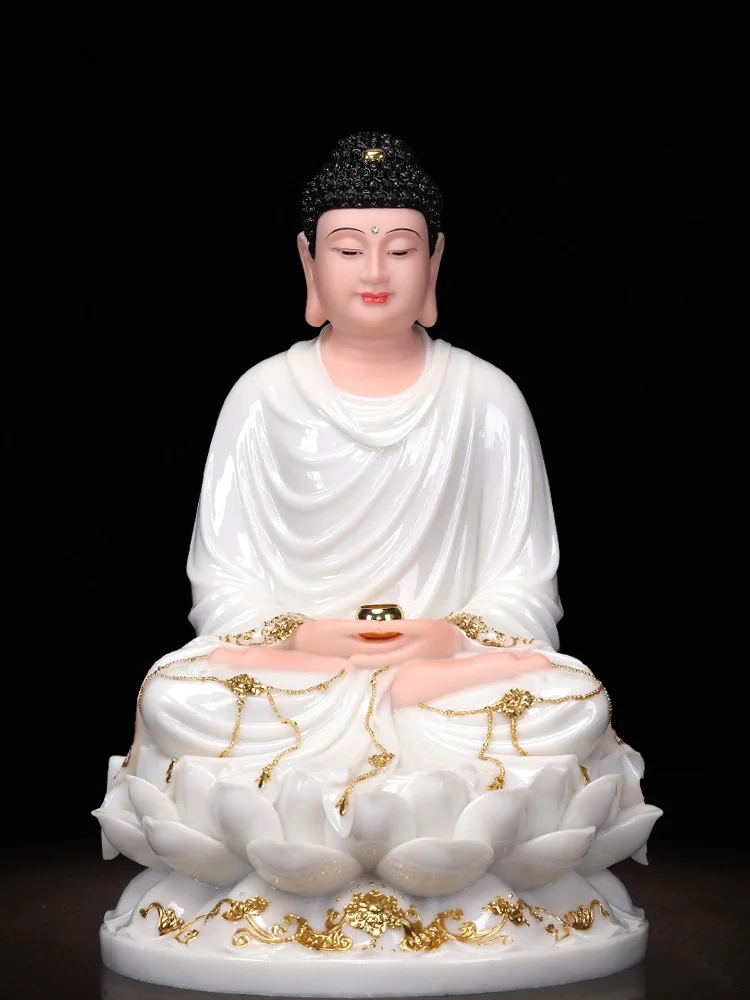 Wholesale Buddhism figure jade Shakyamuni Amitabha buddha Asia HOME Exorcism safety protection shop Bring GOOD LUCK Prosperity
