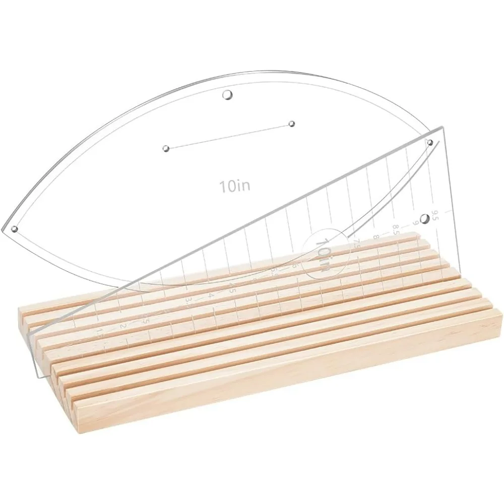 

8-Slot Wooden Ruler Organizer Quilting Ruler Storage Rack Ruler Stand for Quilting Rulers 4mm Grid Ruler Holder for Sewing kit
