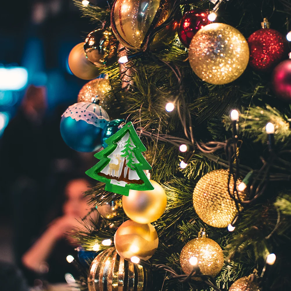 DIY دليل كريستال الايبوكسي قالب من السيليكون شجرة عيد الميلاد الديكور مرنة عالية الشفافية الإبداعية عيد الميلاد زخرفة اليدوية #2