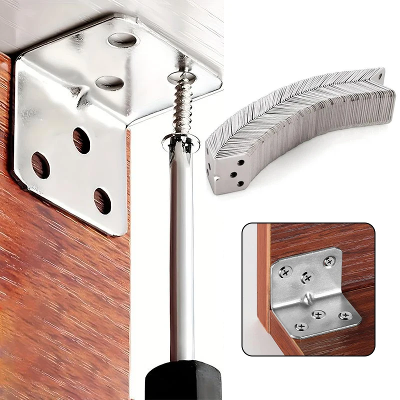 20/40pcs Right Angle Corner Bracket Fasteners, Used for Furniture, Tables, Chairs, Cabinets, L-Shaped Corner Brackets