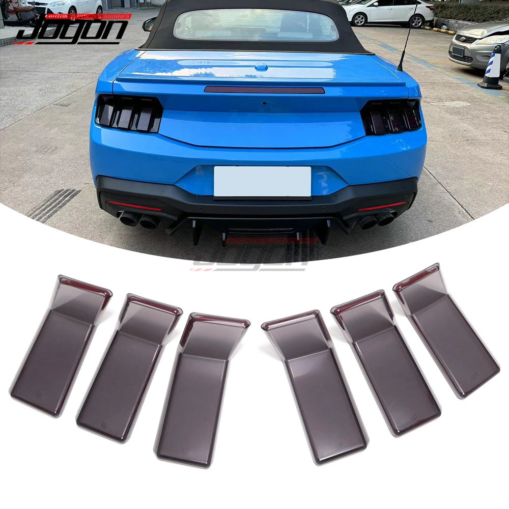 6 uds ABS Exterior lámpara trasera de coche Shell protector biseles cubierta embellecedora para Ford Mustang S650 GT EcoBoost Dark Horse 2024 2025