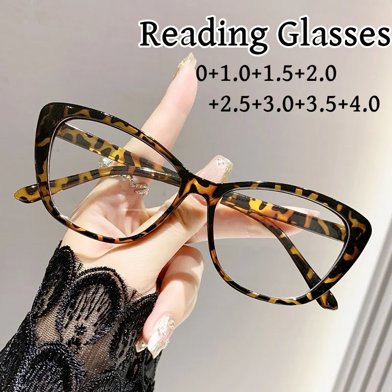 

New Trend Cat Eye Frame Reading Glasses Unisex Women Men Anti Blue Light Far Sight Eyeglasses Finished Ladies Presbyopia Eyewear