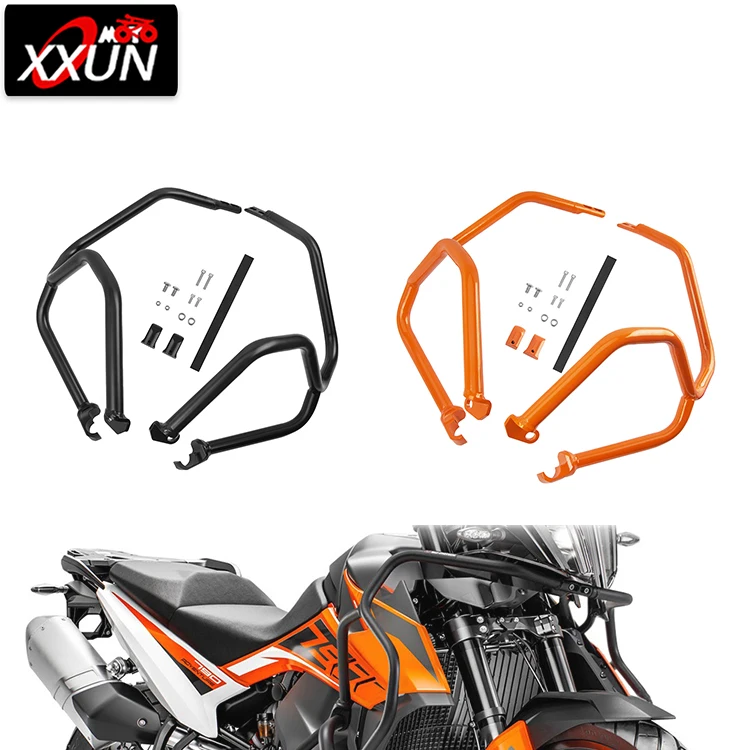 XXUN Motorcycle Accessories Upper Crash Bar Engine Guard Bumper Frame Protector for  790 Adventure R ADV 2019 2020 2021