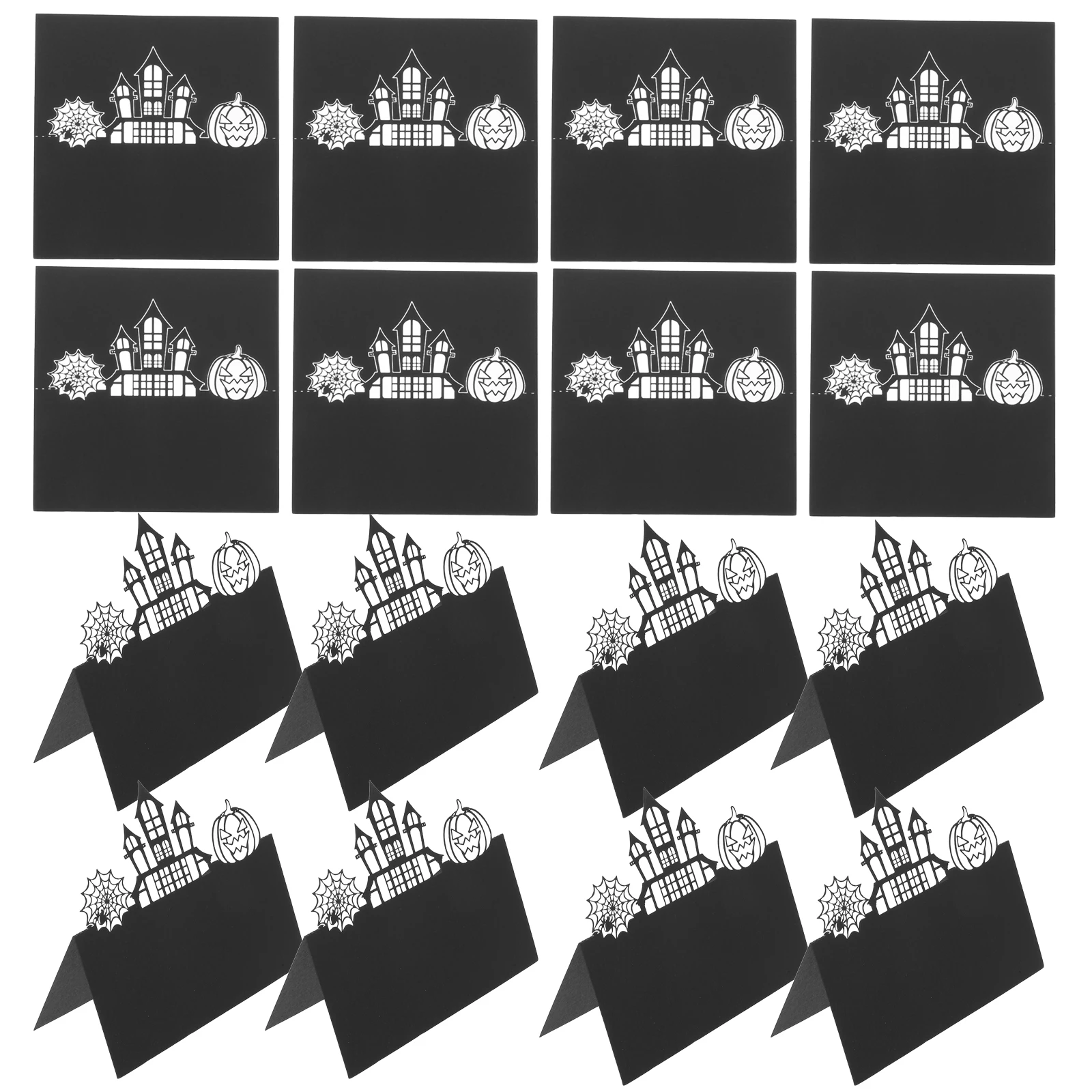 

50Pcs Hollow Halloween Place Cards Wedding Table Setting Guest Name Seating Tent Cards Party Invitation Name Tents