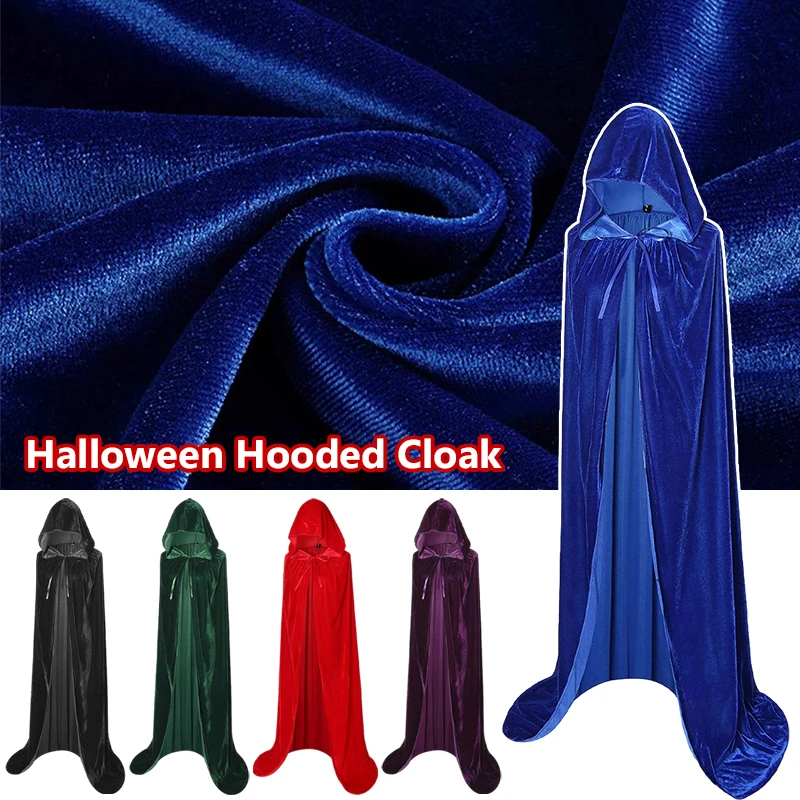 

Halloween Cloak Cape Hooded Medieval Costume Cosplay Witch Costumes Robe Party Wicca Vampire Full Length Dress Coats