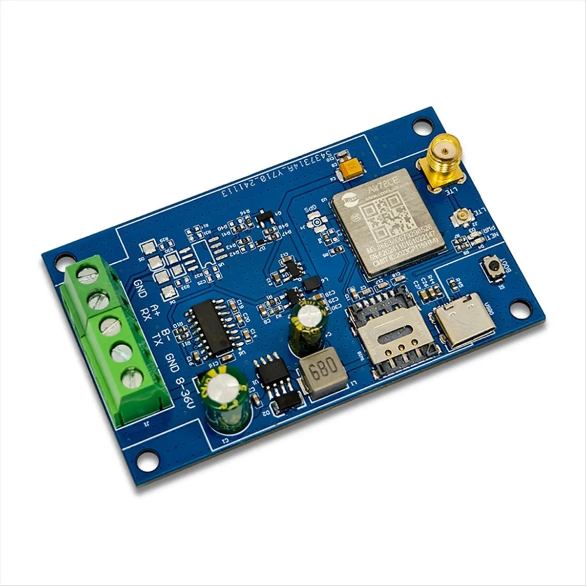 DTD2405-HOT-Air780E 4G to RS232 Module 4G to RS232 Data Transmission Module Supports AT Firmware and LUATOS Development