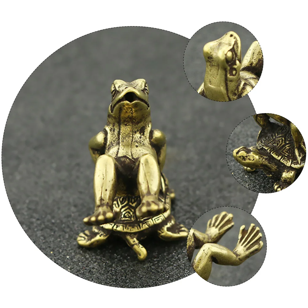 

1Pcs Copper Turtle Statue Retro Desktop Decoration Creative Home Office Ornament Vintage Tortoise Sculpture Outdoor Indoor