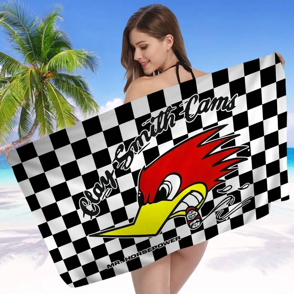 Mr H-Horsepower Clay Smith Beach Towel Colorful Bath Towels for Girl Microfiber Quick Dry Custom Sand Free Beach Yoga Spa Gym