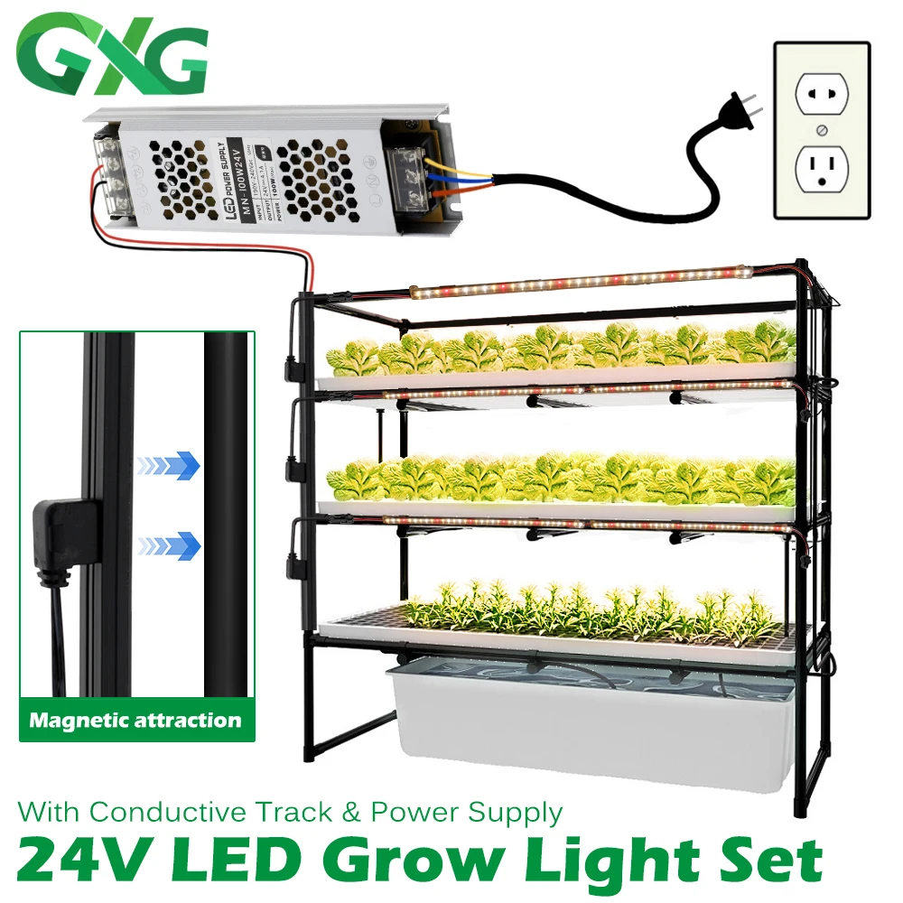 LED Grow Bar Light Set 24V 7W Plant Light Tubes Full Spectrum Phytolamp for Indoor Flower Seeds Greenhouse Tent Fitolamp