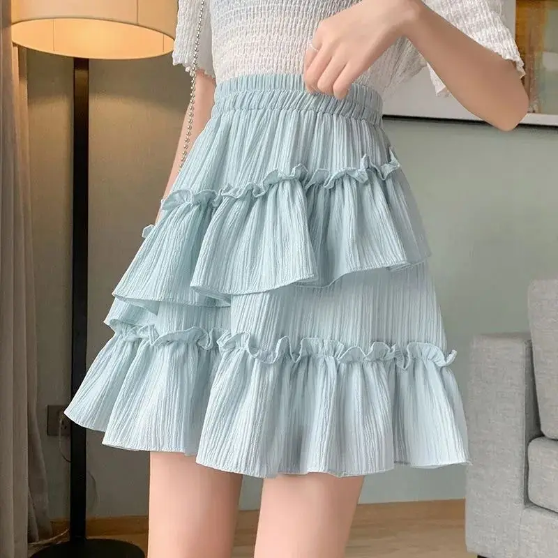 Hot Summer High Waist Cake Skirt for Women Fashion Slim Fit and Slimming Short Skirt Temperament Elegant Asymmetrical Mini Skirt