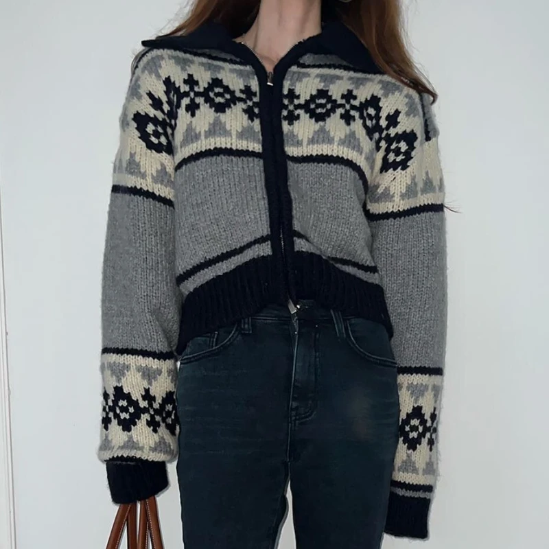 

Autumn Winter Fashion Vintage Cardigan Sweater Women Knitted Coats Female Long Sleeve Casual Knit Jacket Cardigans Tops Knitwear