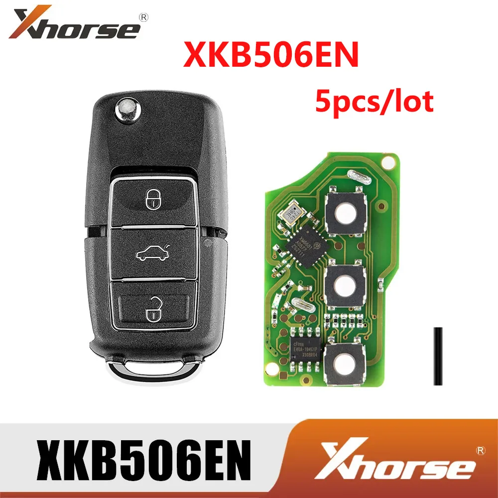 

5pcs/lot Xhorse XKB506EN Wire Remote Key B5 Flip 3 Buttons Extreme Black English Version