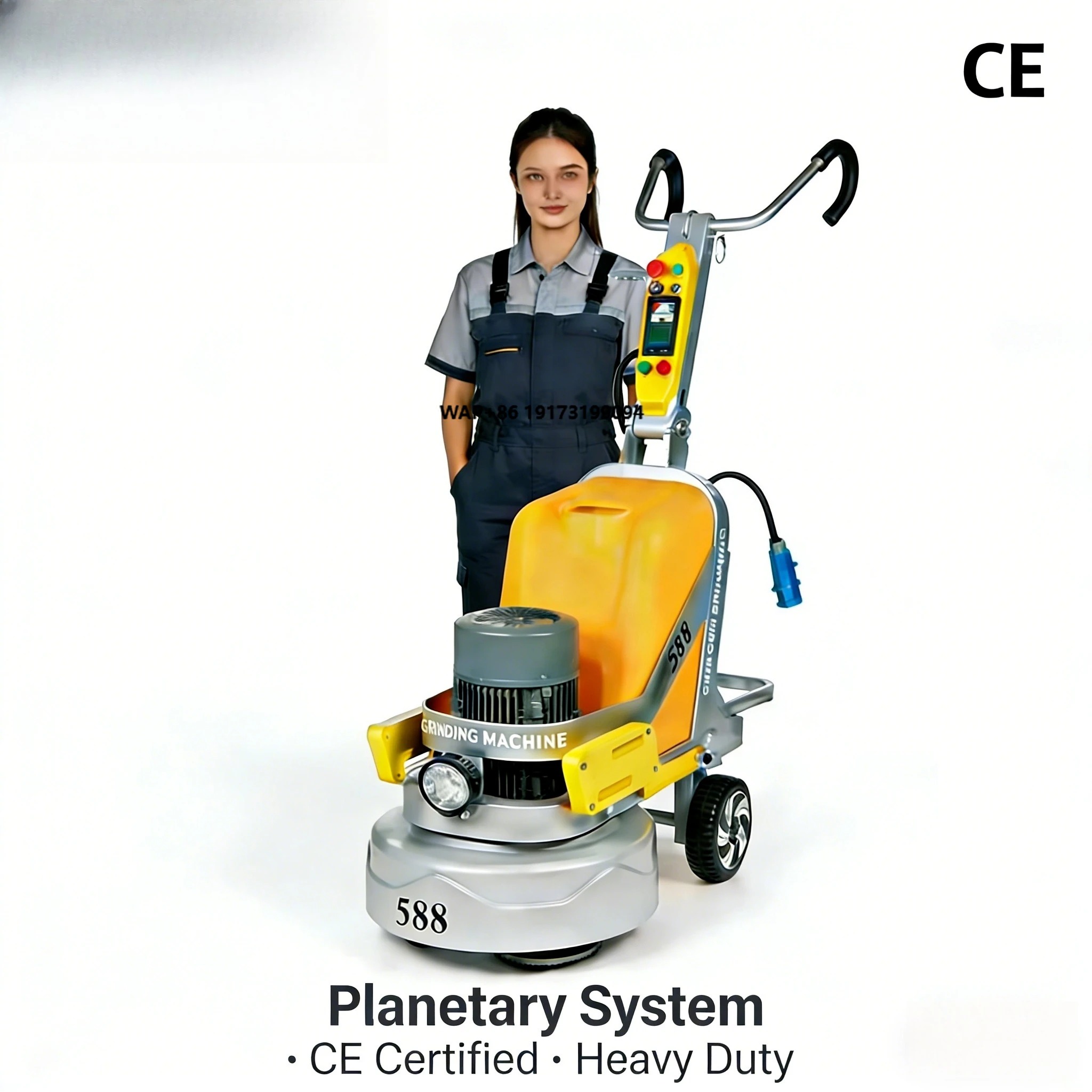 2026 Heavy Duty Industrial Hand Push Diamond Planetary Electric Epoxy Concrete Floor Polisher for Large Scale Floor Renovation