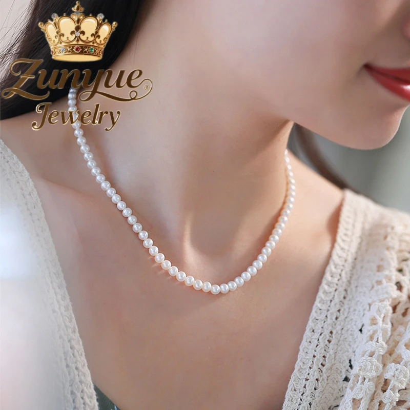 

Ожерелье из натурального пресноводного маленького жемчуга, универсальное, нишевый дизайн, высококачественная цепочка на ключицу, модные украшения с круглым вырезом