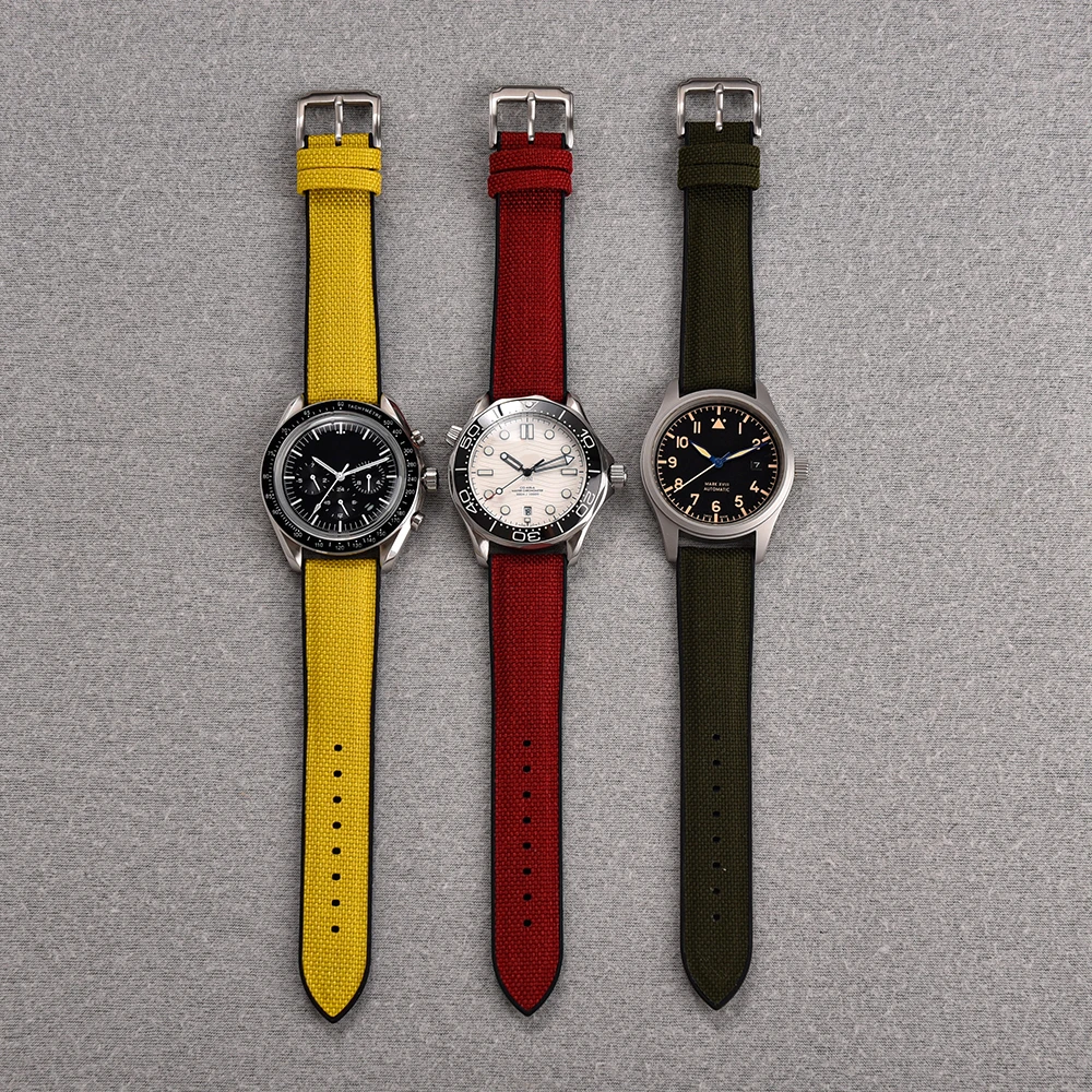 قماش سيليكون حزام 18 مللي متر 19 مللي متر 20 مللي متر 21 مللي متر 22 مللي متر مطاط مقاوم للمياه الإفراج السريع حزام (استيك) ساعة العالمي الرياضة Sailcloth Wacth حزام