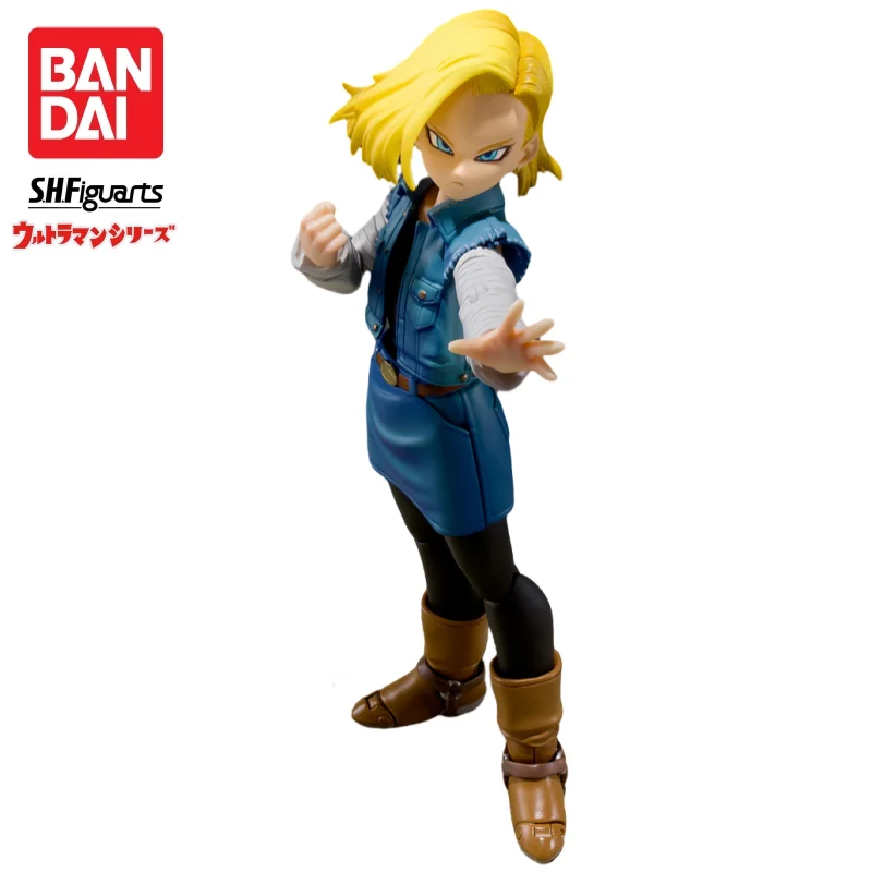 Auf Lager Bandai S H Figuarts Original Dragon Ball Android 18-Puppe, brandneue Actionfigur, Anime-Charaktere, Modellgarage