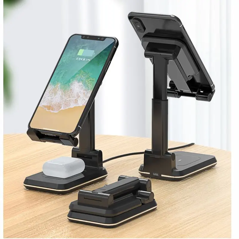 Mobile Phone Holder Wireless Headset Tablet Applicable Lifting and Foldable Small Portable Factory Direct