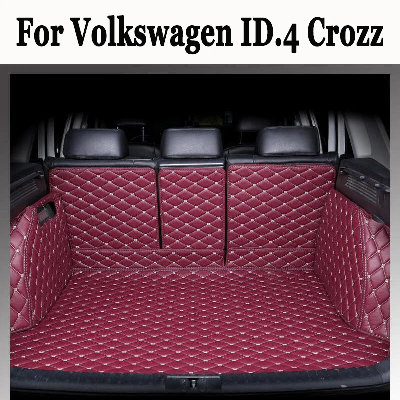 Car Mats For VW Volkswagen ID.4 Crozz 2020 2021 2022 2023 Leather Mat Car Trunk Mat Organizador Maletero Coche Car Accessories