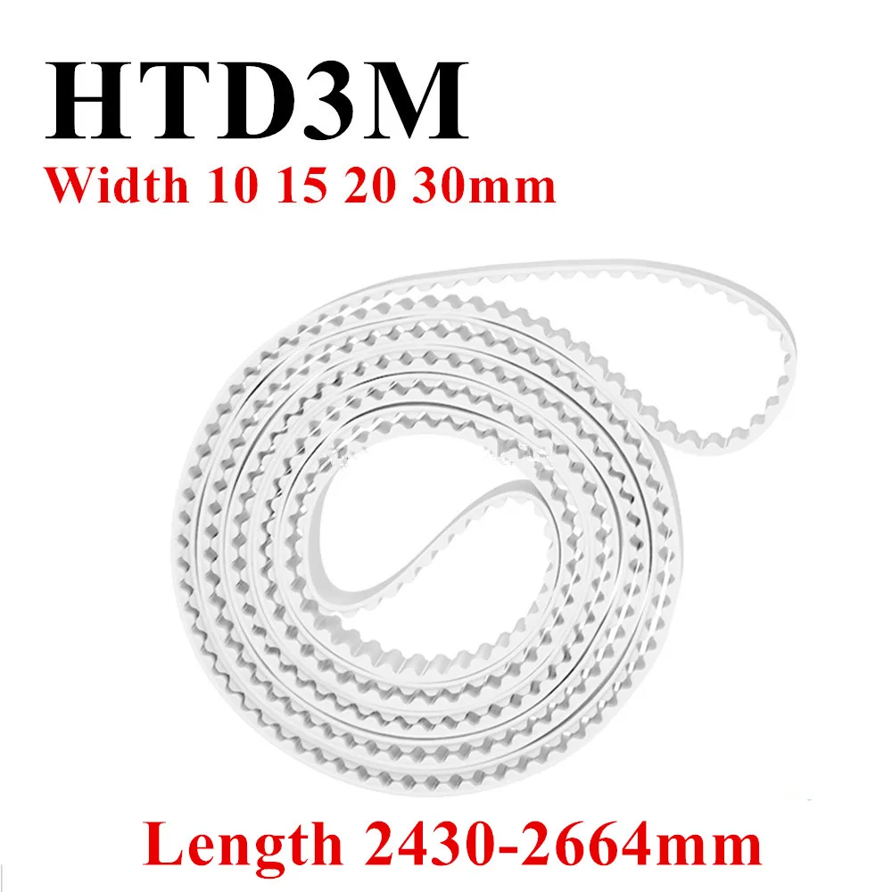 

HTD3M Ring Connection Timing Belt 10 15 20 30mm Length 2430 2439 2484 2559 2664mm Polyurethane Steel PU Loop Synchronous Belt