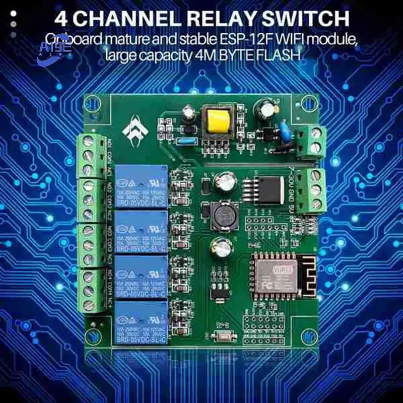 

A19E-ESP8266ESP-12F WIFI релейный модуль 4 канала AC90-250V/DC7-30V/5V переключатель задержки для Smarthome IOT Remote для ARDUINO IDE
