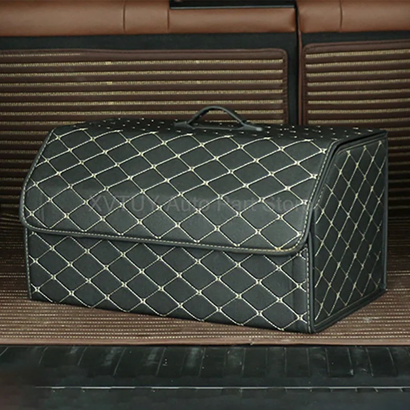 

Кожаный органайзер для багажника автомобиля, складной ящик для хранения с несколькими отделениями, водонепроницаемый, прочный, многофункциональный, белый