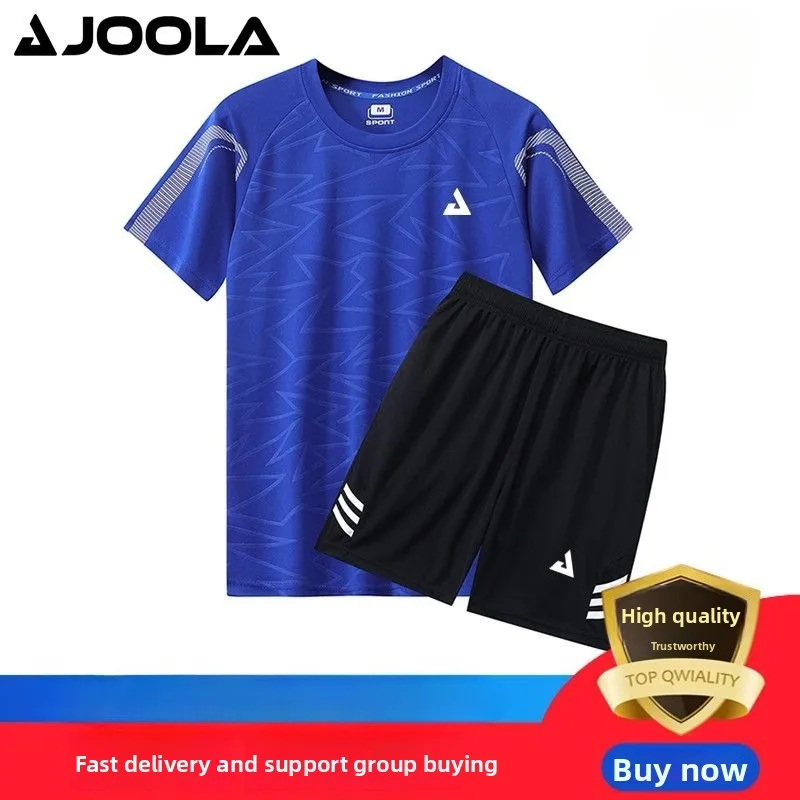 

JOOLA Summer New Table Tennis and Badminton Clothing Set Short Sleeve T-shirt Thin Breathable Quick Drying Sports Set