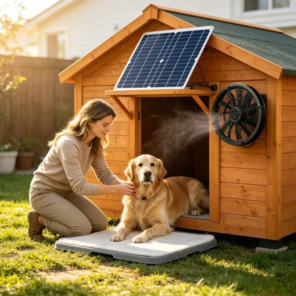Outdoor Camping Dog Kennel - طقم مروحة تعمل بالطاقة الشمسية بقدرة
