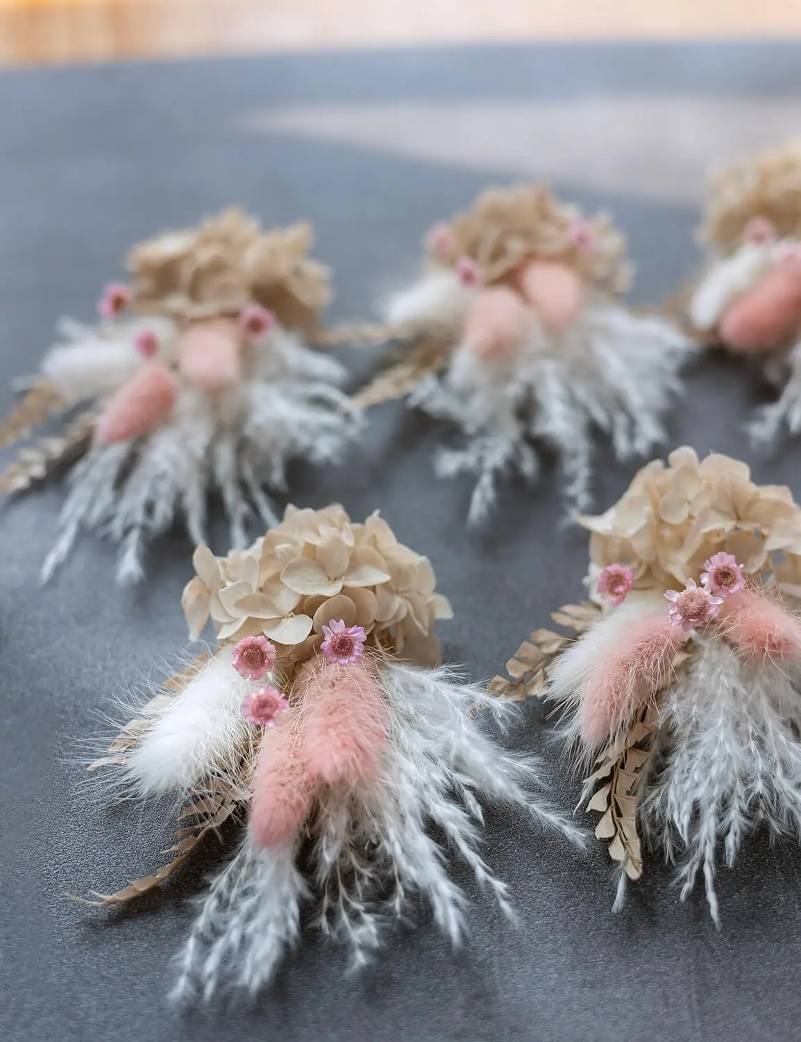 

6PCS Boho Floral Wedding, Table Centerpieces,Small Dry Pampas Grass,Tiny Dried Flowers for Crafts, Birthday Cake Bridesmai