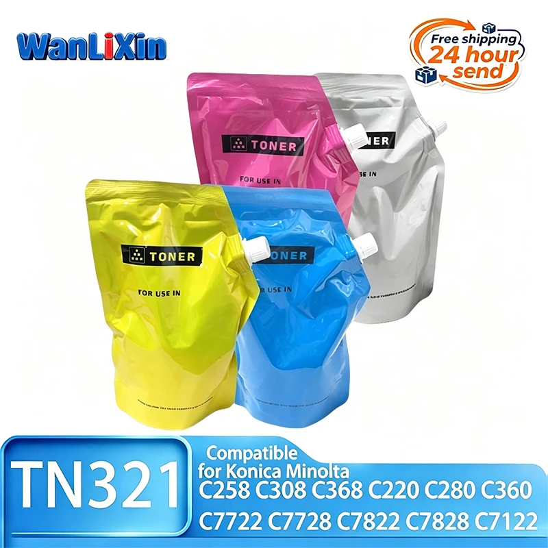TN324 TN216 TN220 TN321 Toner Powder Bag Compatible For Konica Minolta C308 C368 C220 C280 C360 C7722 C7728 C7822 C7828 C7122