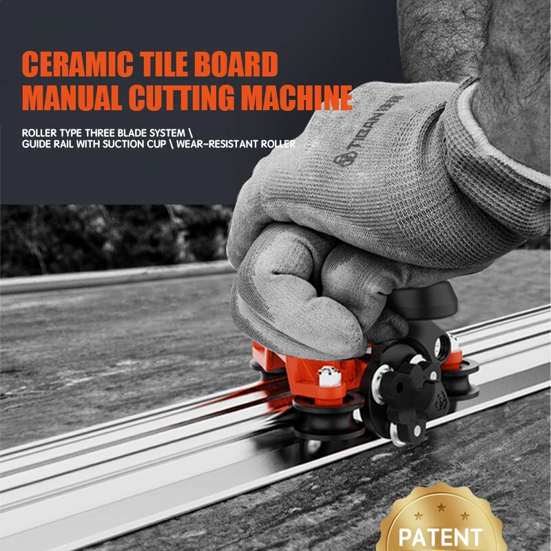 Podwójny uchwyt pomocniczy i 4 rolki, trzy noże, ręczna przecinarka do płytek, duża formatowa ceramiczna przecinarka do płytek.