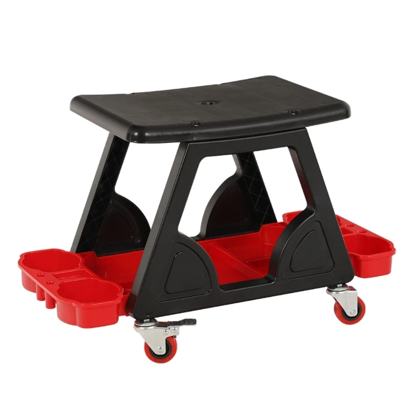 

367D Automotive Mobile Rolling Mechanic Stool,Roller Creepers Seats Brake Wheels Storage Drawers Tray Roller Seats