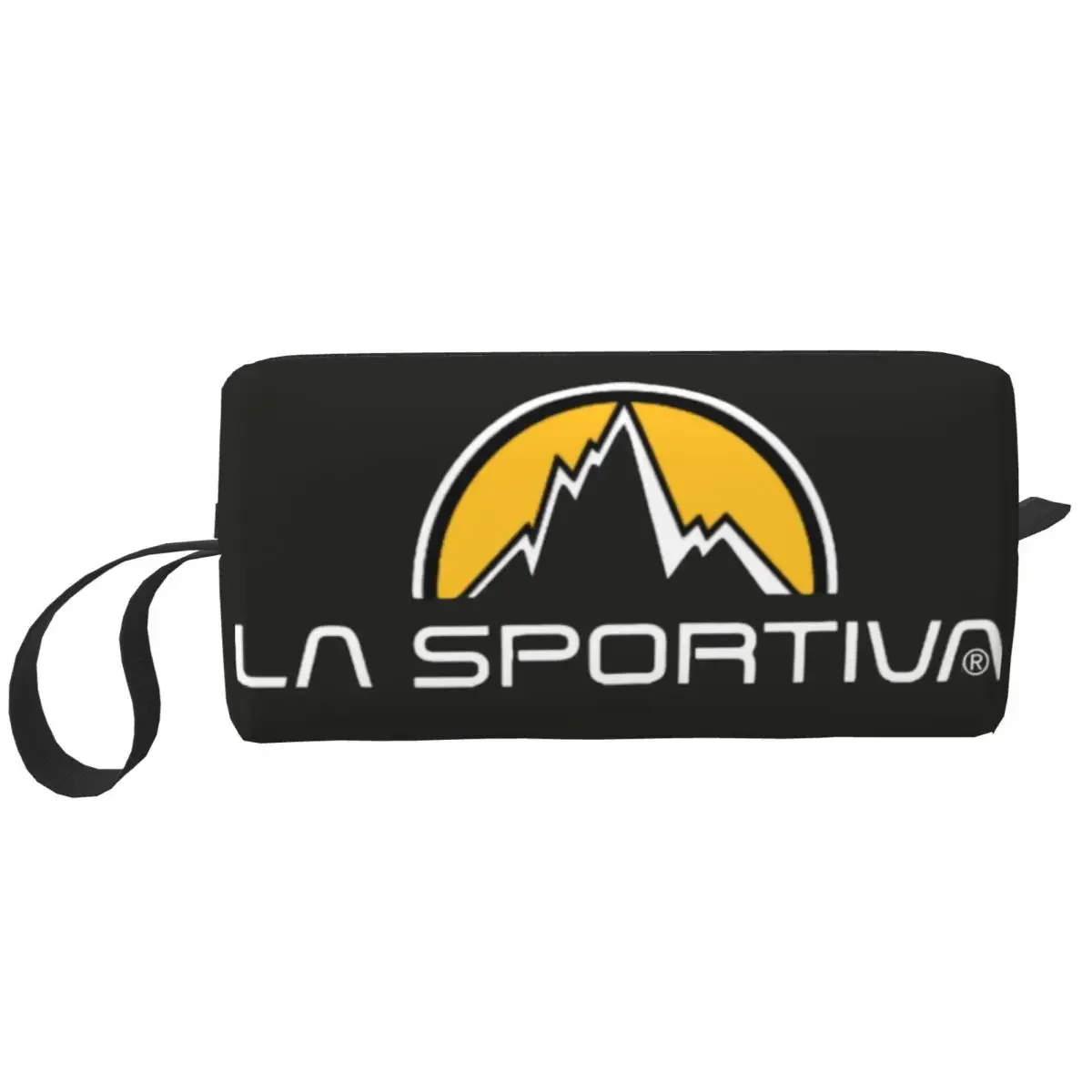 Custom La Sportiva Logo Travel Cosmetic Bag Women Climbing Makeup Toiletry Organizer Lady Beauty Storage Dopp Kit