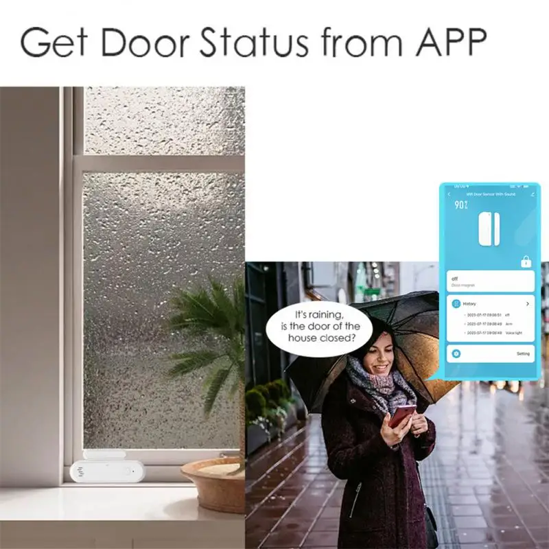 WiFi Tuya sensore per porte e finestre Smart Door rilevatori aperti/chiusi sistema di allarme di sicurezza domestica scena di allarme dell'indipendenza sirena 80dB