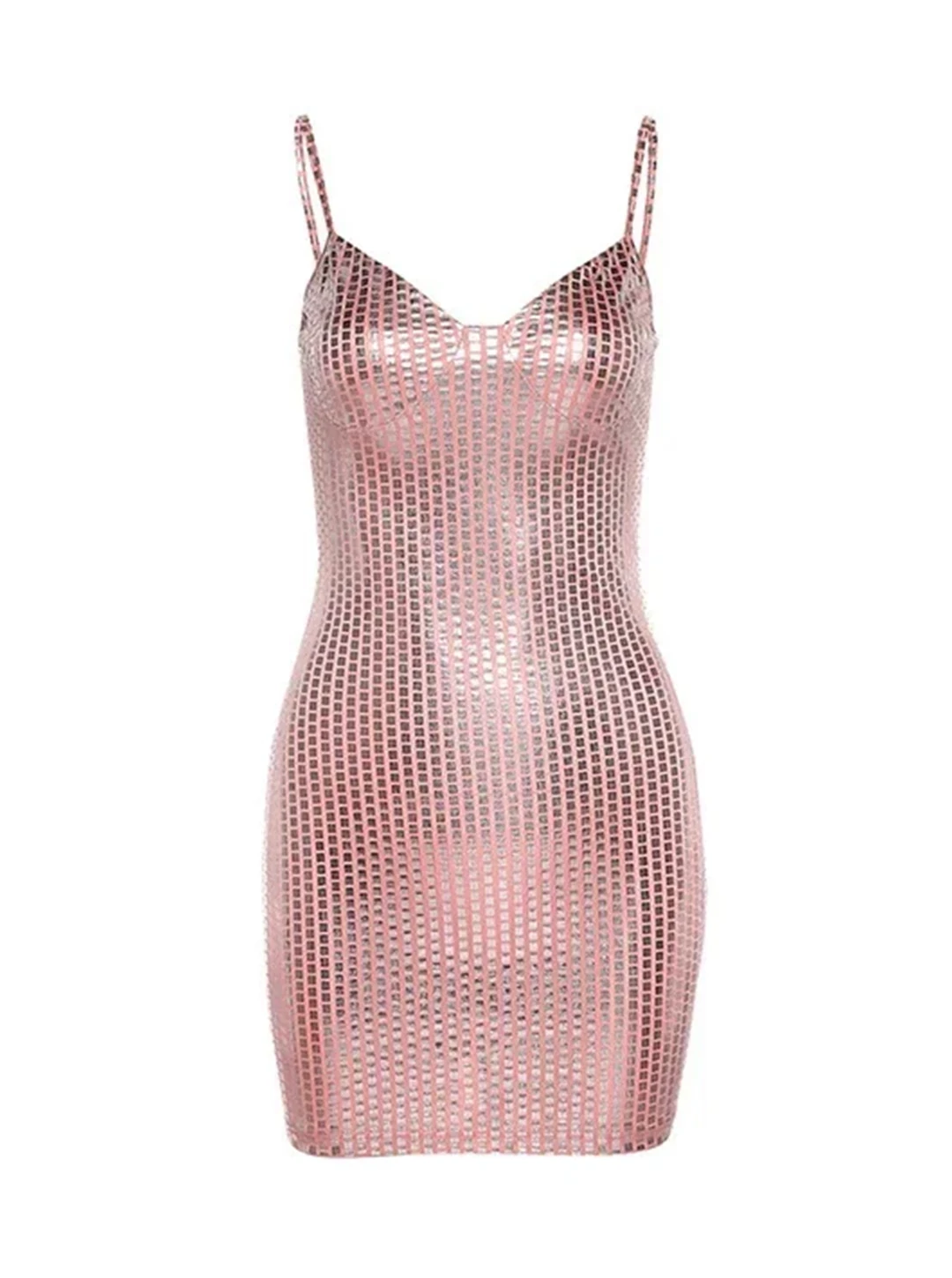 Gadinus Damen Sexy Bodycon Minikleid mit Spaghettiträgern, schmal geschnitten, ärmellos, Clubkleid – Detail 14