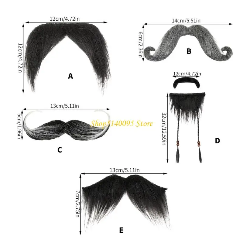 Dxae 3pcs plástico práctico bigote falso falso para mago pirata accesorios disfraces santa fáciles limpiar accesorios