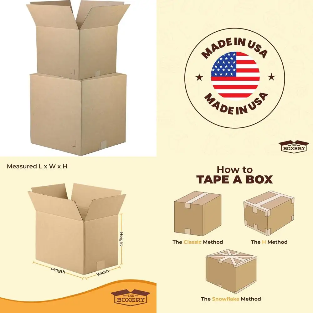 

14x14x14 Brown Corrugated Cardboard Boxes, 25-Pack - Strong, Recyclable Shipping and Storage Boxes for Home or Business Use