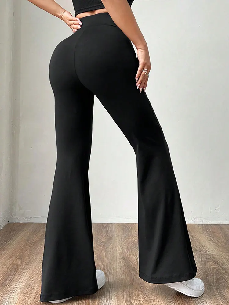 Nuevos pantalones negros de otoño para mujer, pantalones sexis ajustados con realce de cadera, ropa de calle, pantalones versátiles de moda para mujer, ropa de punto