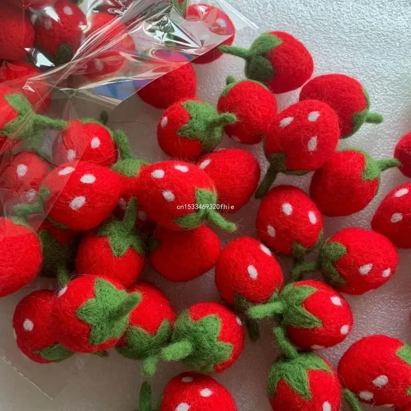 5-Piece Strawberry Finished Accessories Craft for Keychain Clothing Headwear DIY