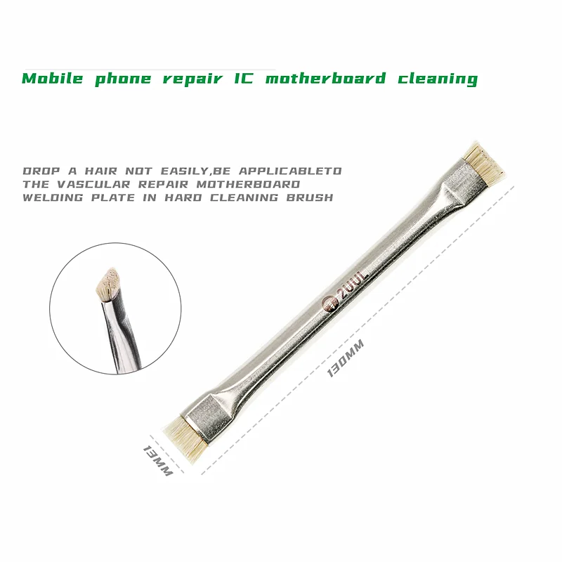 2UUL CL11 Dual Heads Bristle Brush for Mobile Phone Maintenance Anti-static Motherboard IC Chip Repair Cleaning Tools