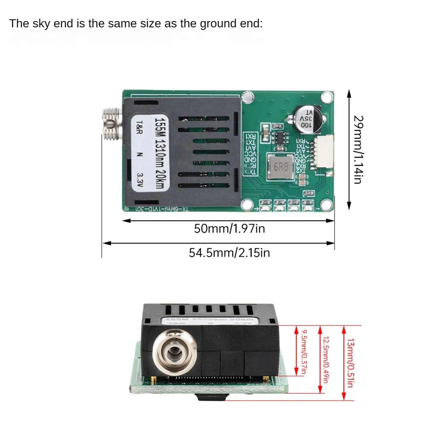 Best TTL Optical Terminal Equipment Board SC/FC/LC/ST Interface UART/TTL/SBUS to Fiber Optical Terminal Module OTE Board