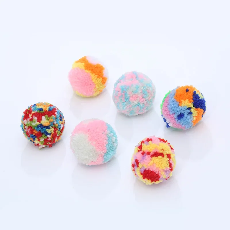 Fluffy Soft Pompom Plush Pom Poms Ball 5cm Pompones Interactive Plush Pet Cats Throwing Toy Cat Supplies For Fun Dropshipping