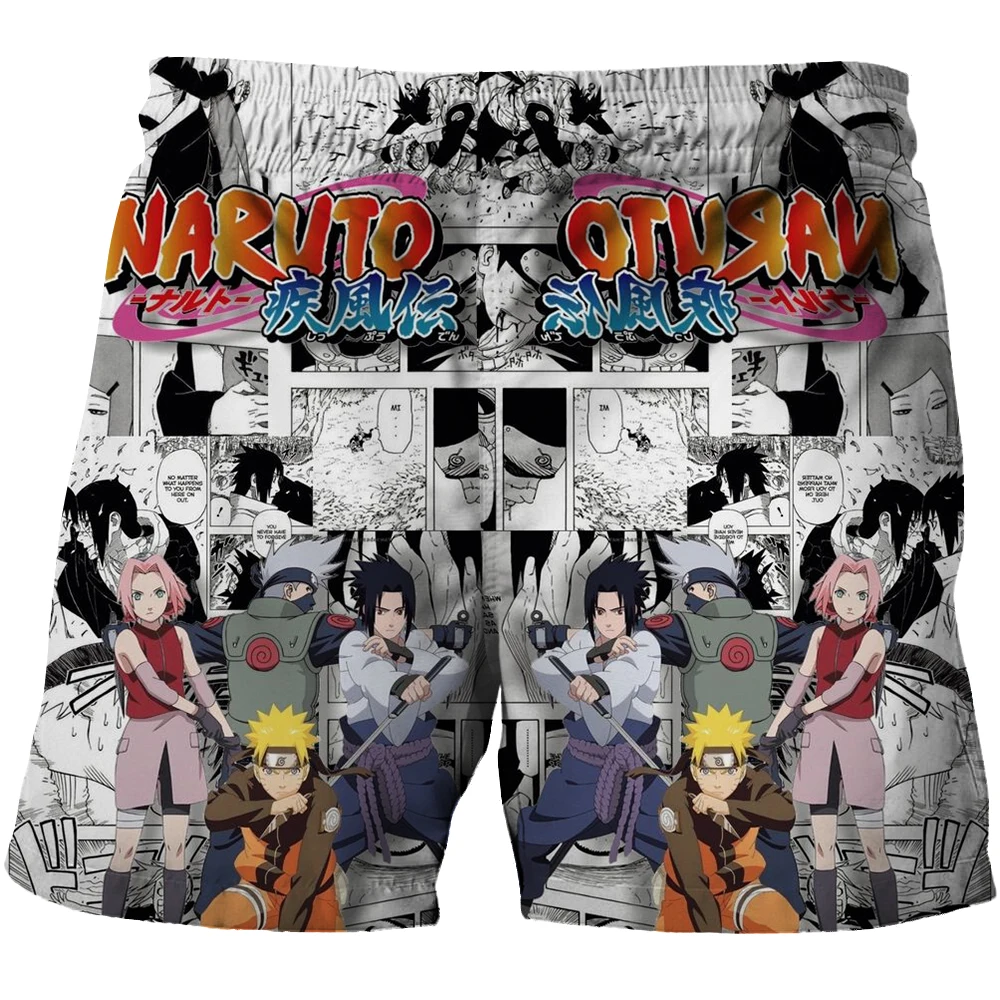 2025-26 Gran oferta de verano, disfraz de dibujos animados de Anime, pantalones cortos para niños/adultos, pantalones cortos con personajes de Naruto, estilo de elementos de Anime circundantes
